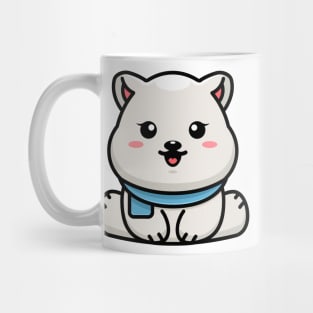 Cute baby polar bear sitting cartoon illustration Mug